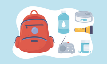 Ilustración de un kit de emergencias