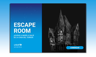 Juego de escape room: casa del terror para estudiantes de educación