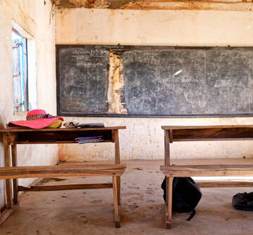 Feliz verano Un aula vacía en una escuela de Madagascar
