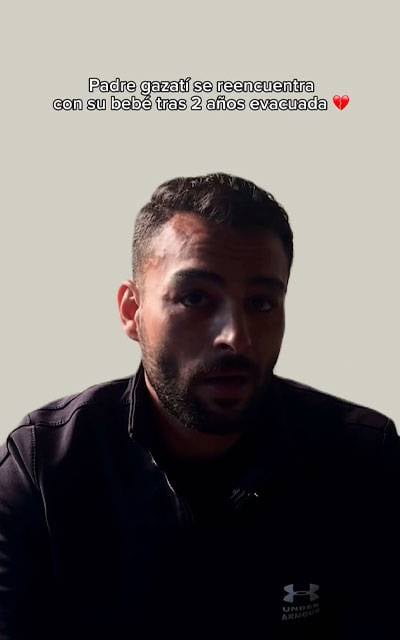 Este es el padre de una de las bebés evacuadas de Gaza en Egipto para recibir atención médica