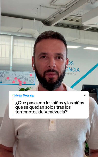 Saviano Abreu, director de comunicación de UNICEF España, responde a las dudas sobre la situación de la infancia tras los terremotos de Venezuela